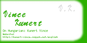 vince kunert business card